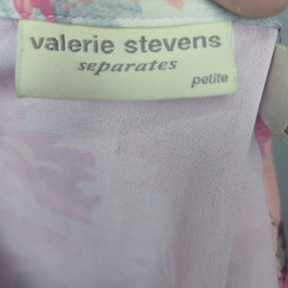 Valerie Stevens Y2K A-Line Silk Skirt in Pink and Cream Floral, Size 10P